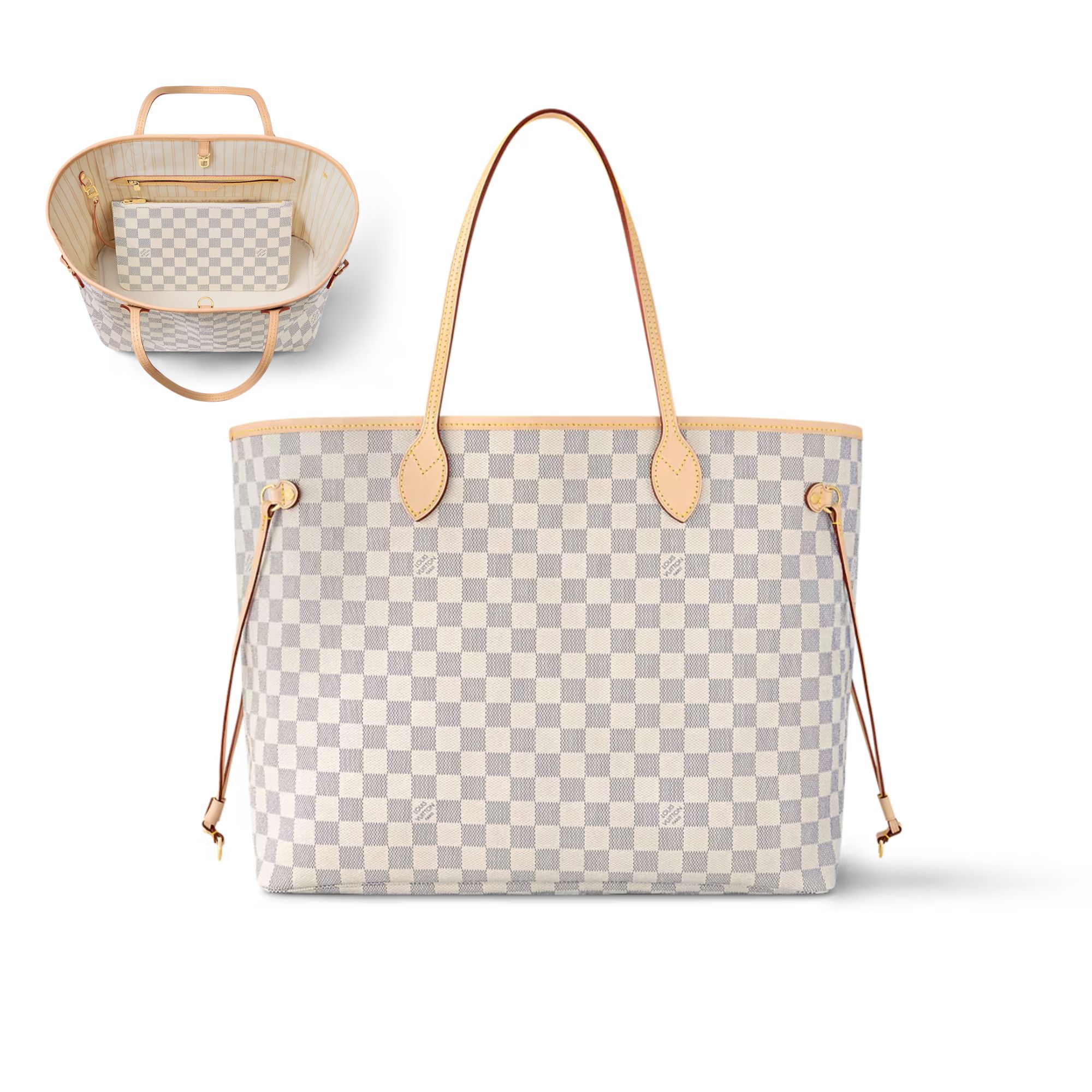 Louis Vuitton Neverfull GM Tote Bag Damier Azur Canvas Beige 39cm N40602