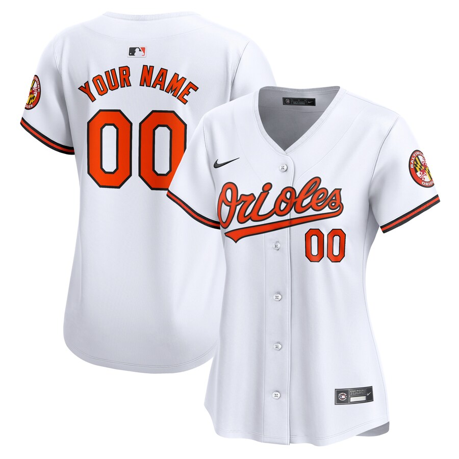 Baltimore Orioles Women's Home Limited Custom Jersey White