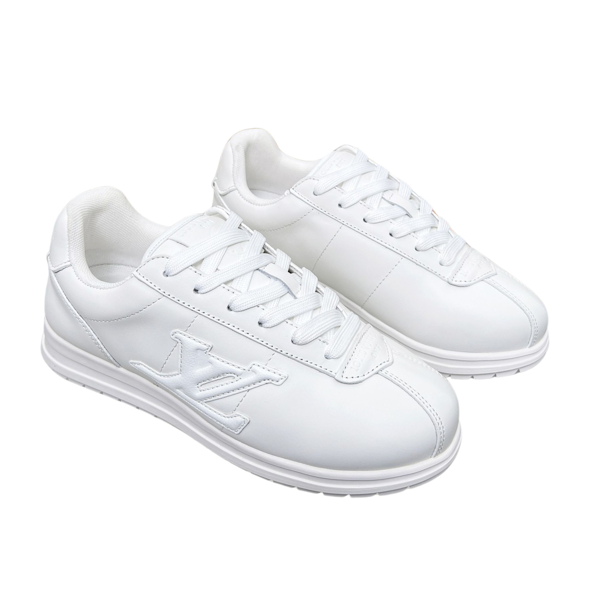 Louis Vuitton LV Trainer Triple White Sneakers – Clean All White Leather – Women’s Shoes