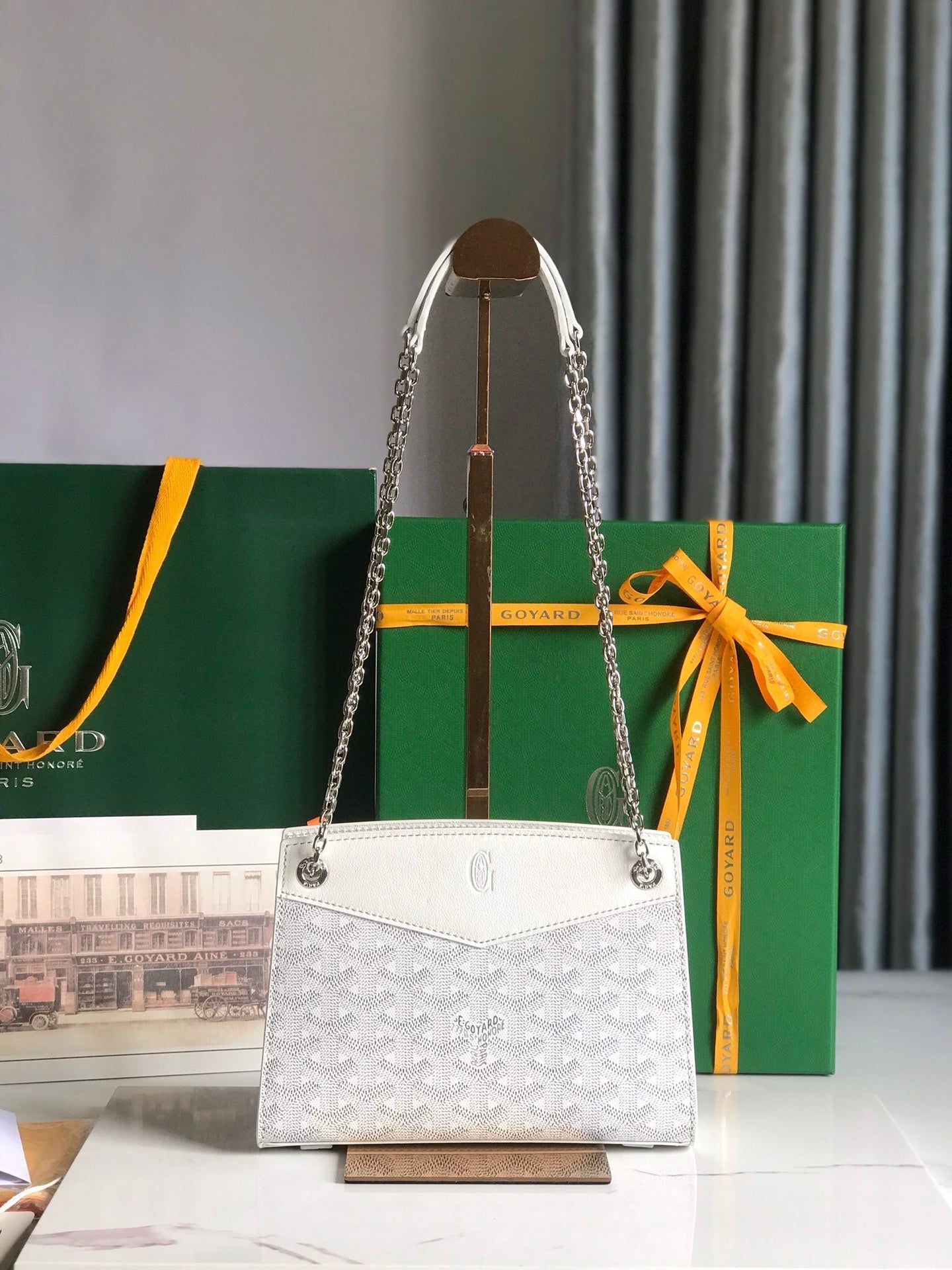 Goyard Rouette Structuré Mini Bag 21 Cm White Goyardine Canvas And Calfskin