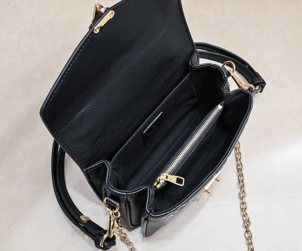 Louis Vuitton Pochette M Tis East West Monogram Empreinte Leather Black 21Cm M46596