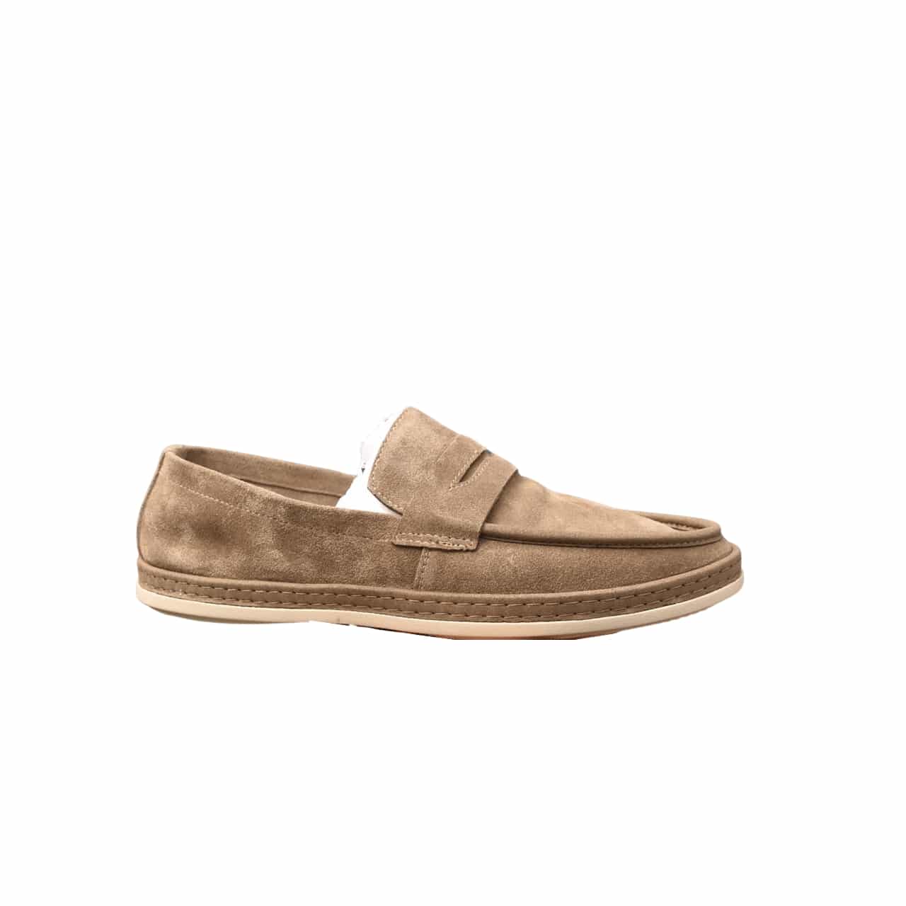 Prada Men’S Flat Loafers Suede Leather Brown