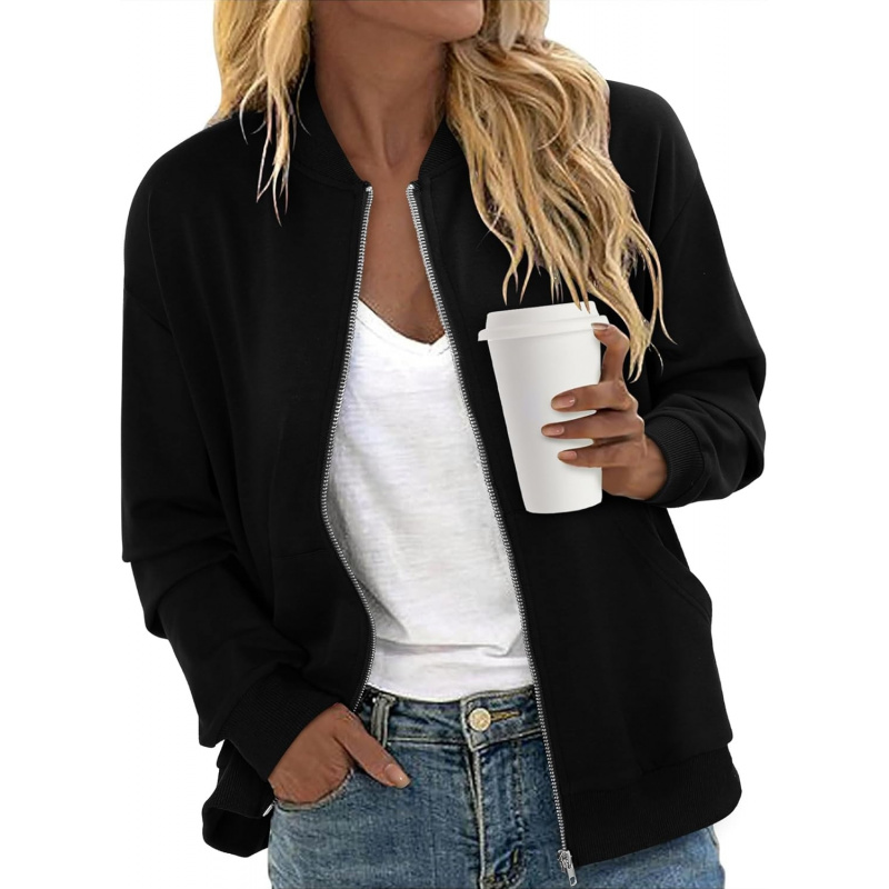 Women's Zip Up Jacket Casual Long Sleeve