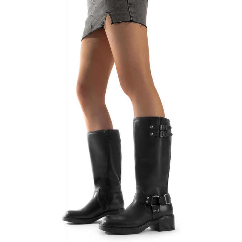 Women's Knee High Boots Combat Boots Goth Boot