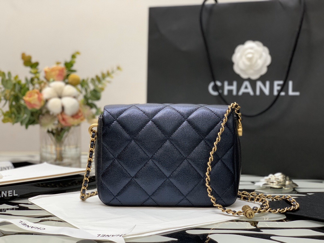 Chanel Grained Mini Flap Bag 19Cm/7.4in Black As2855