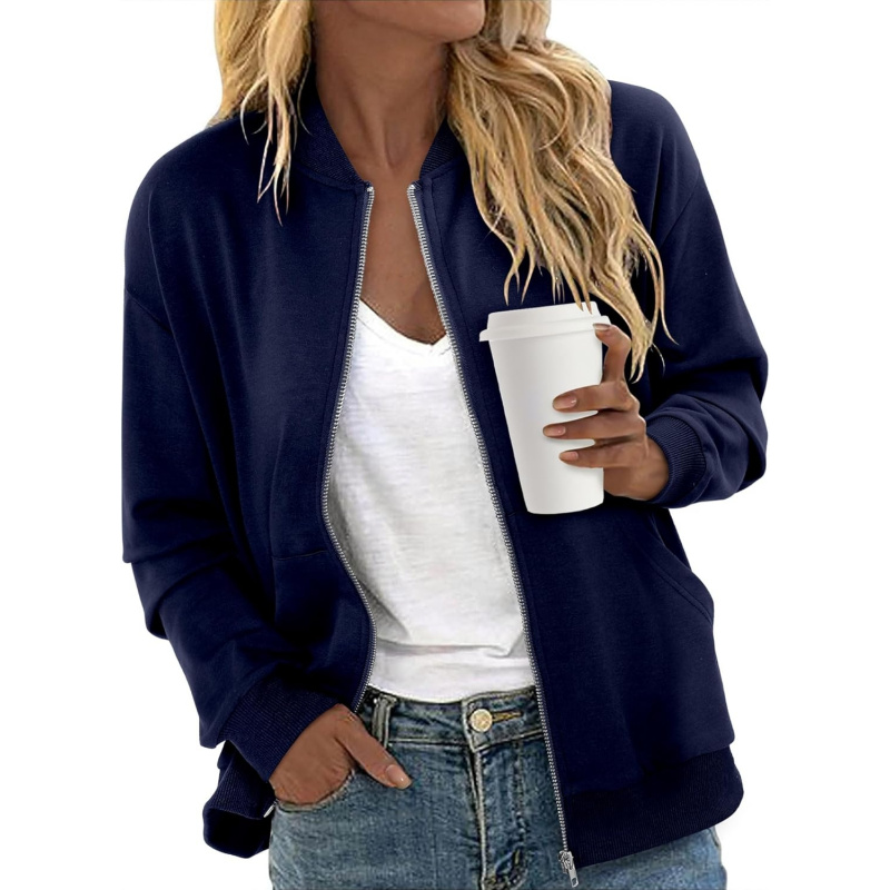 Women's Zip Up Jacket Casual Long Sleeve
