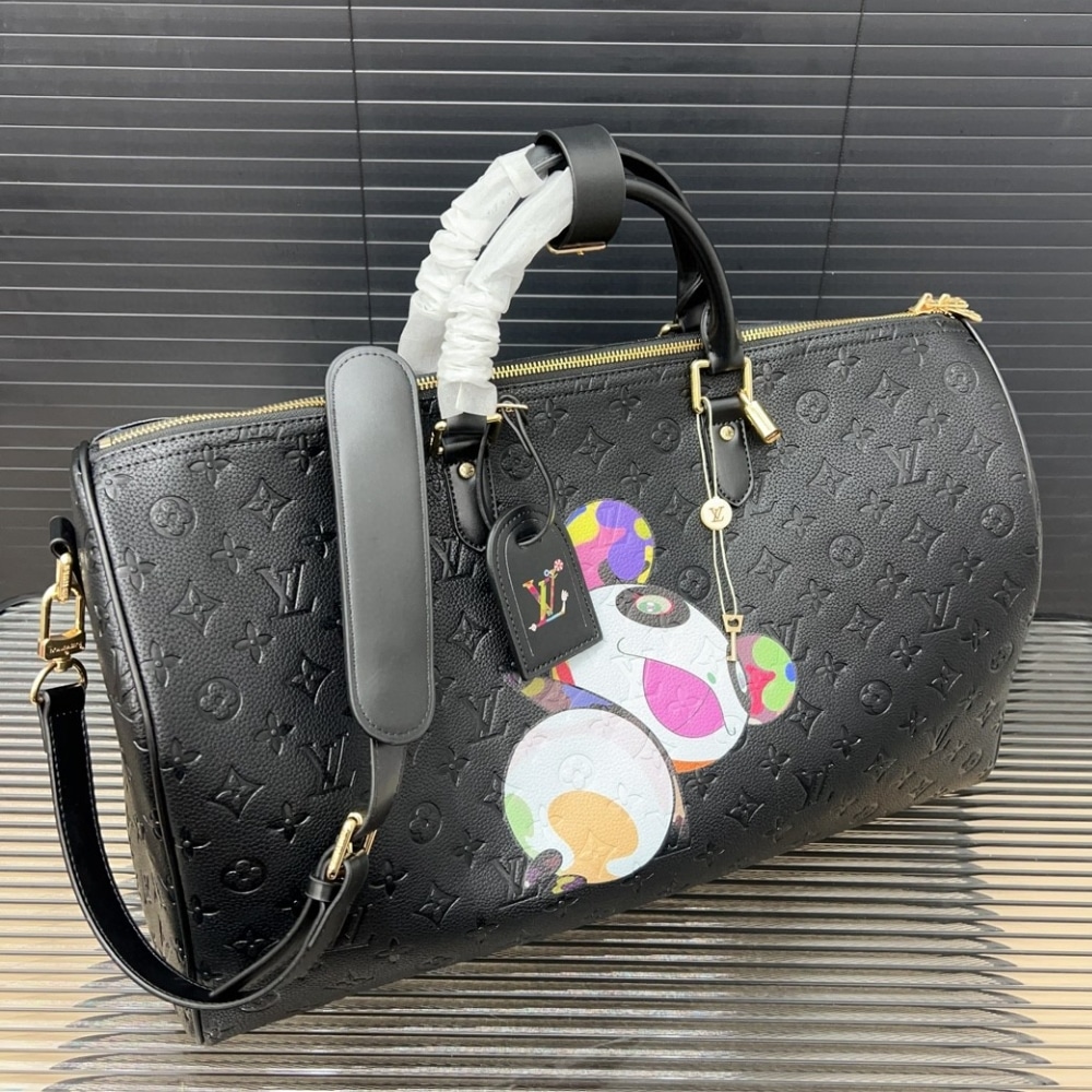 Louis Vuitton X Takashi Murakami Keepall Black 50Cm