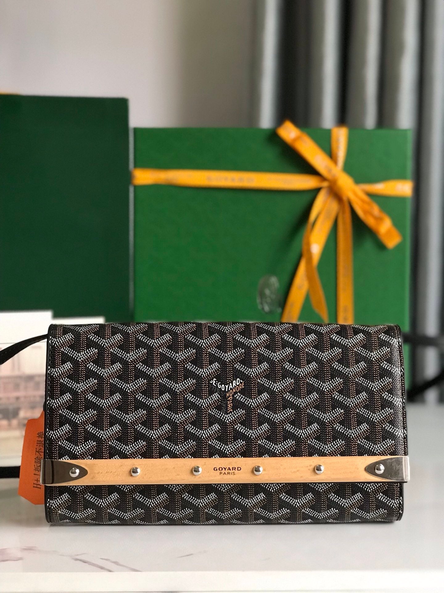 Goyard Monte-Carlo Pm Clutch 25 Cm Black Goyardine Canvas