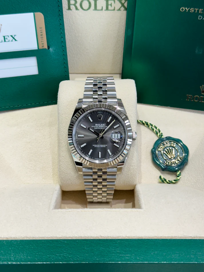 【Super Clone】RLX  Datejust 41mm 126334 Dark Rhodium Index Jubilee Stainless Steel