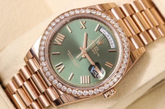 [Superclone] Rolex Day-Date 36mm Olive green Dial President 128345RBR