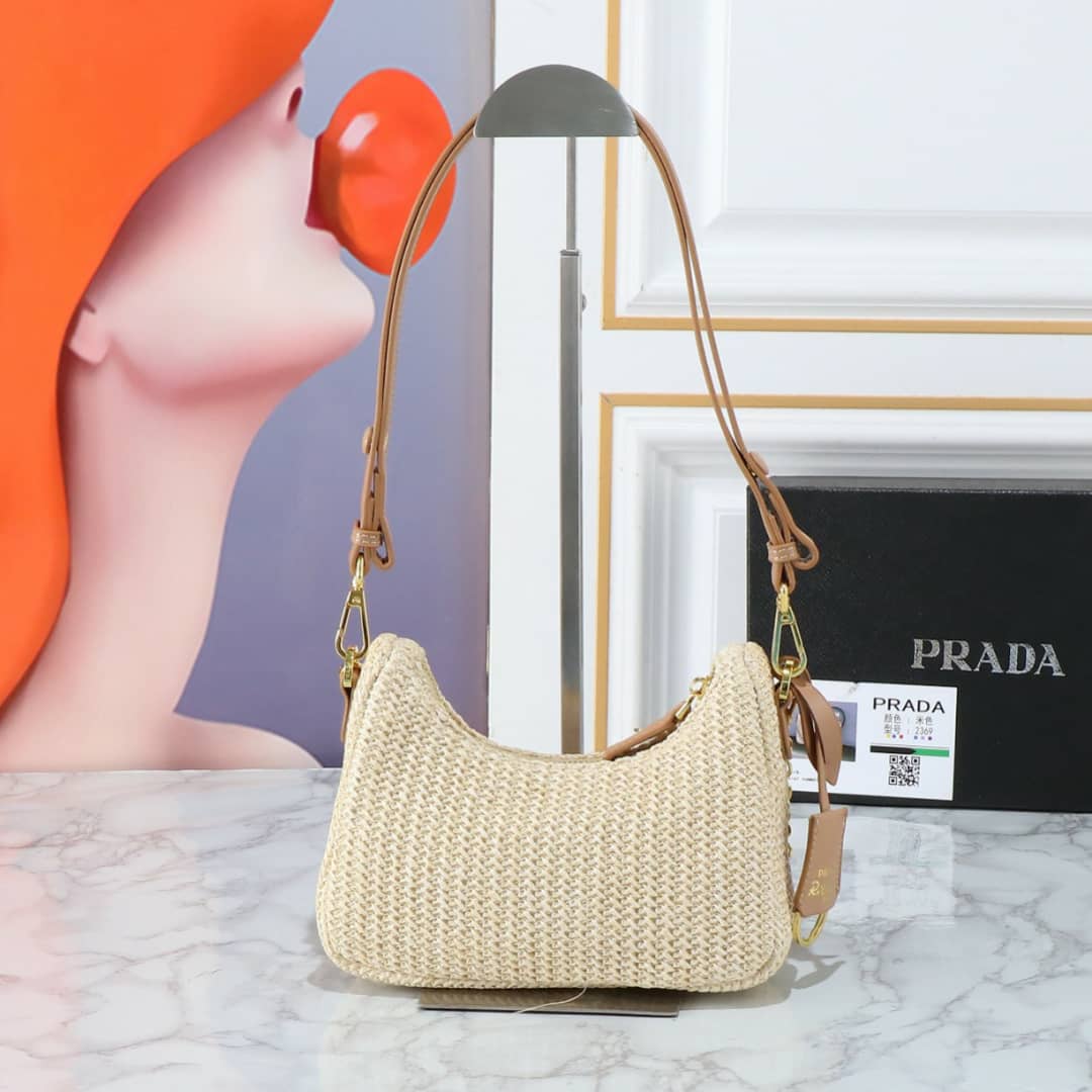 Prada Re Edition Crochet Bag Natural 22Cm 1Bc204 2M2T F0018 V Juo