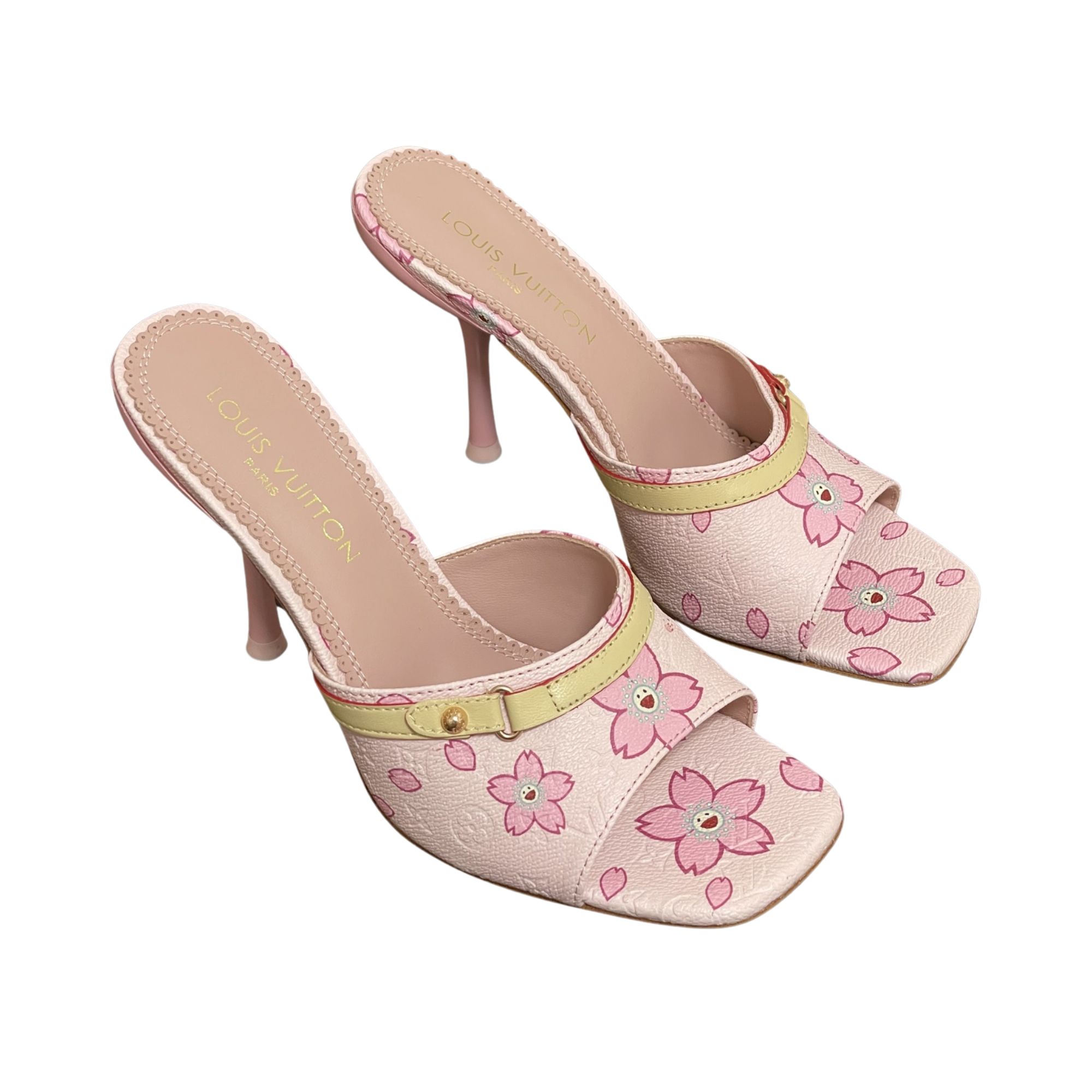 Louis Vuitton x Takashi Murakami Cherry Blossom Mule Pink Monogram Canvas