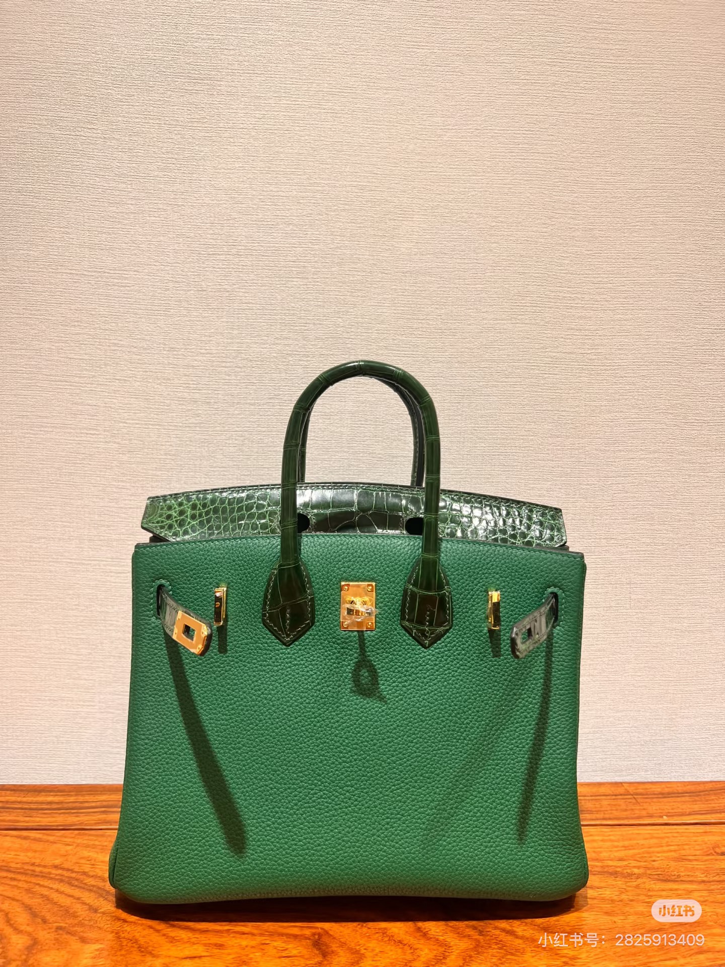 Birkin 25-30 Green Alligator Leather Patchwork TOGO Leather Custom