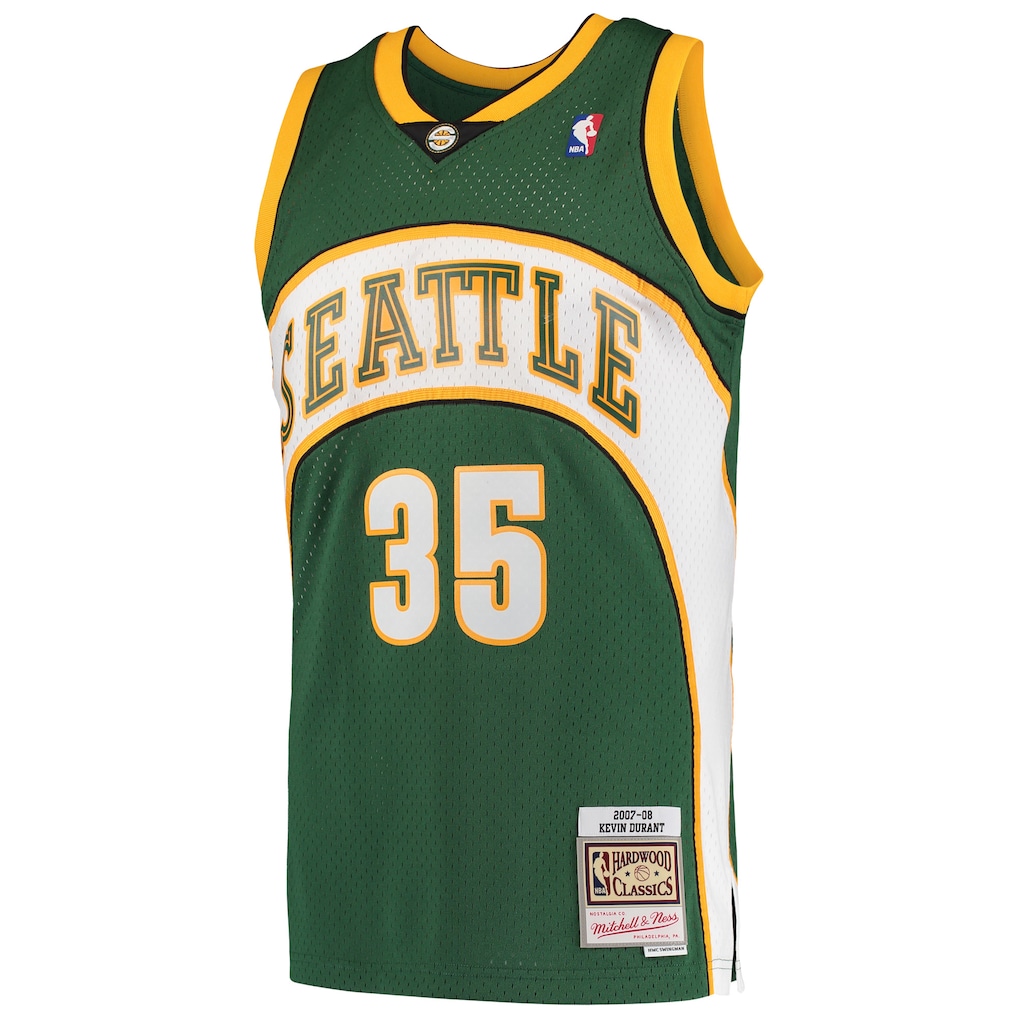 Men's Seattle SuperSonics Kevin Durant Mitchell & Ness Green Hardwood Classics Swingman Jersey