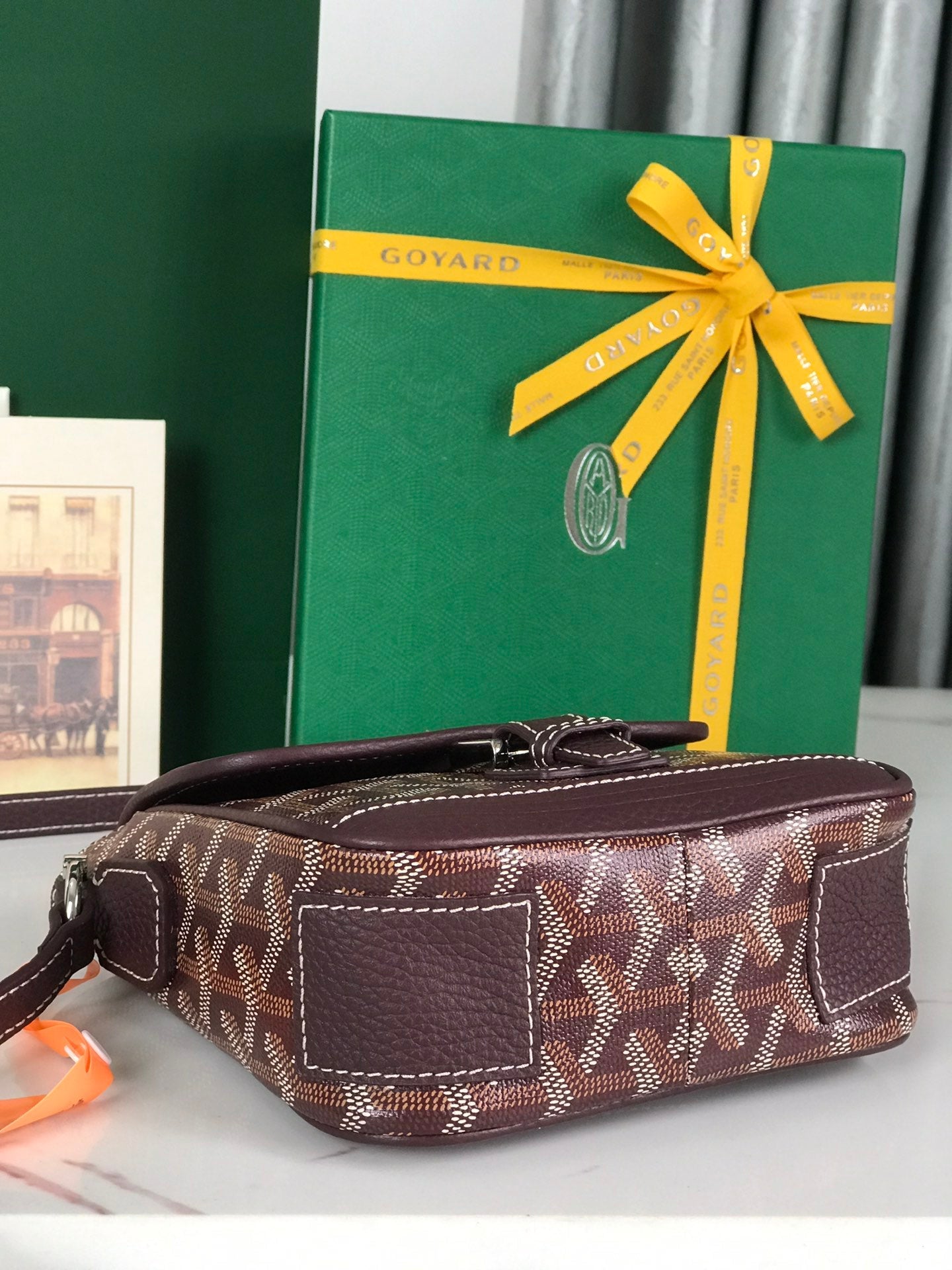 Goyard Grand Bleu 16 Cm Wine Red Goyardine Canvas And Lambskin