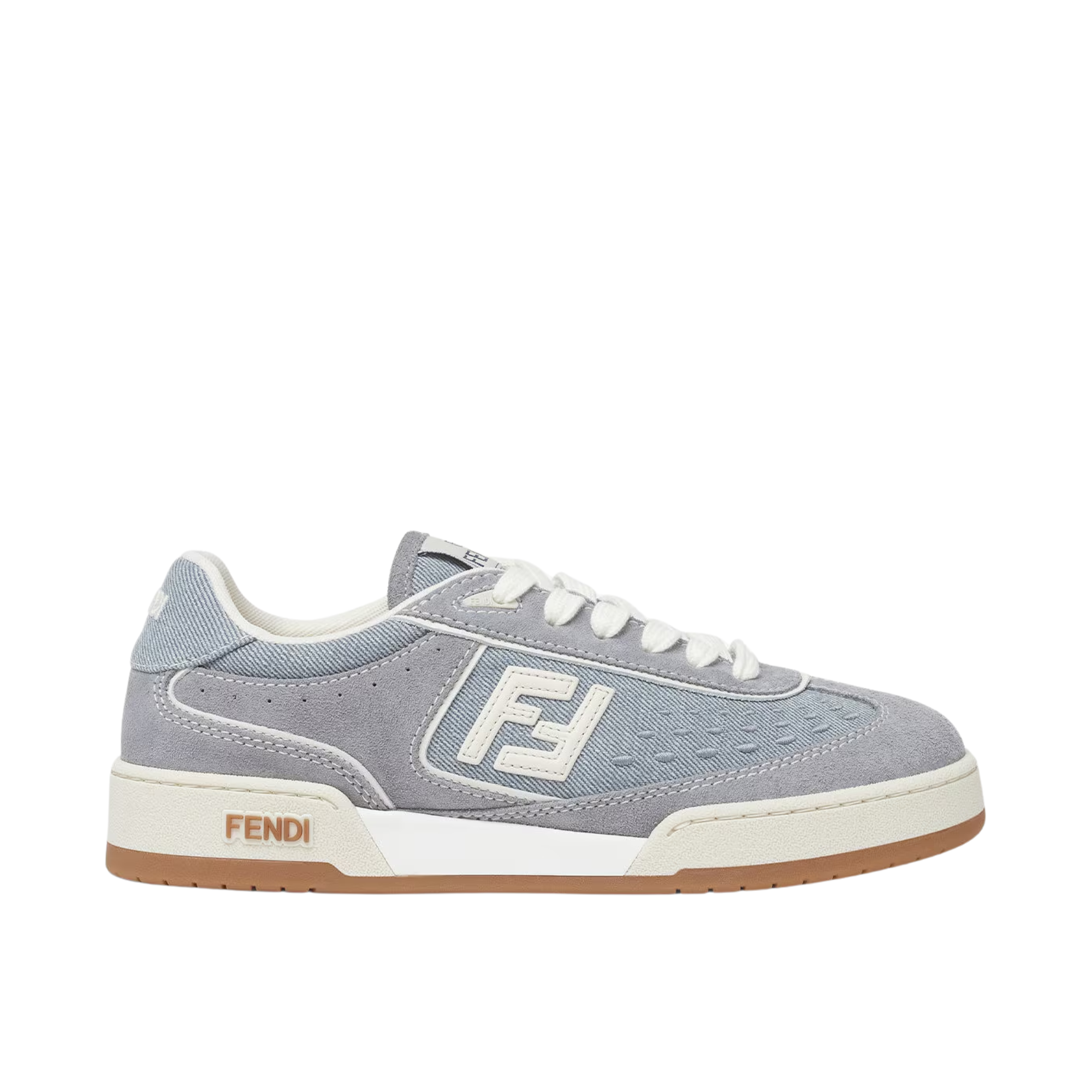 Fendi Match Denim Fabric And Suede Low Tops Light Blue 8E8670Asb3F1Sv1