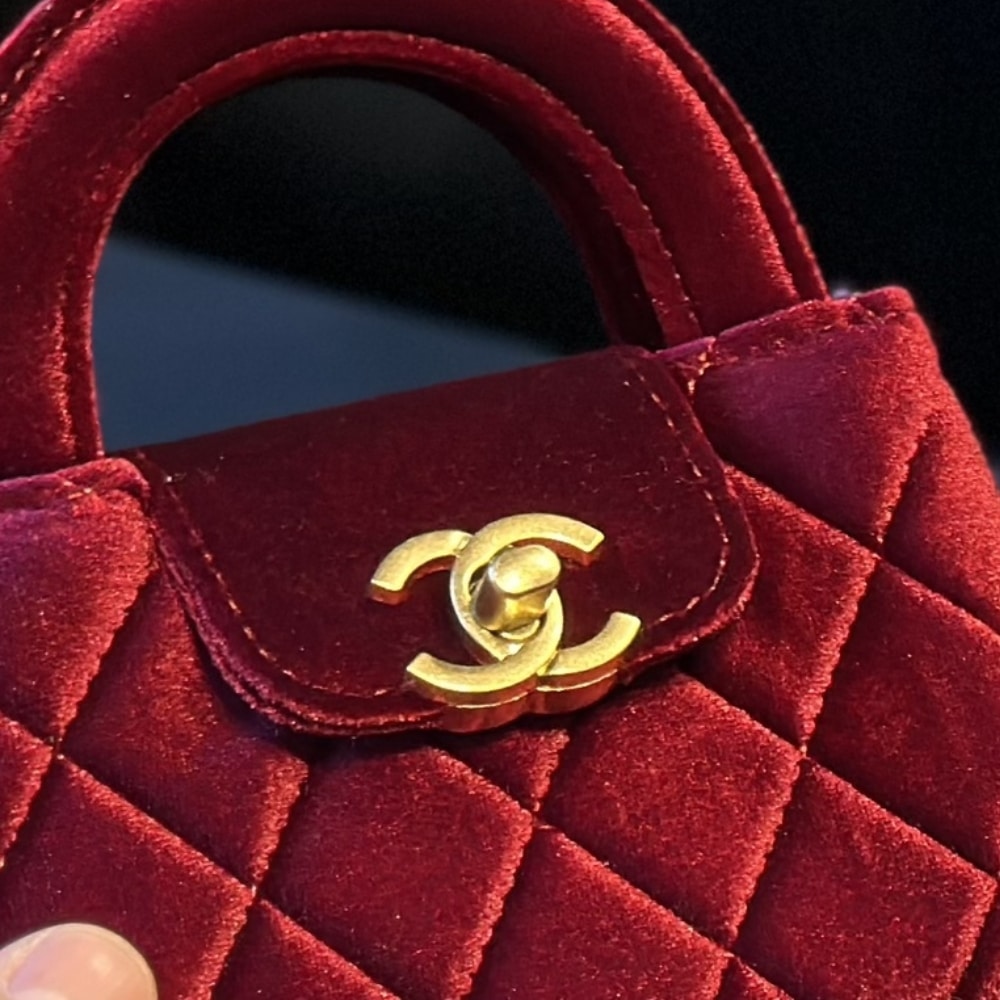 Chanel Velvet Nano Kelly Re Edition Red 13Cm