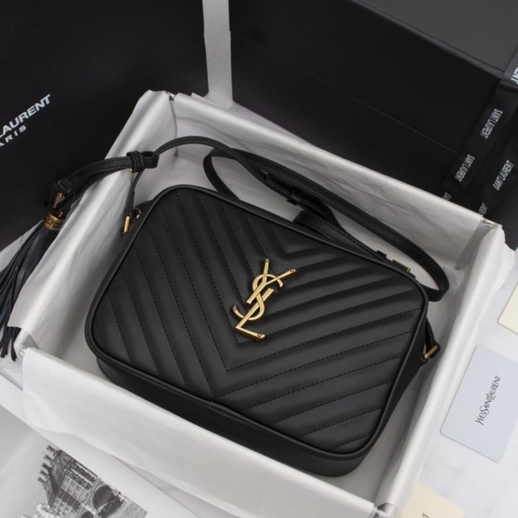Saint Laurent Lou Camera Bag In Quilted Leather Black Gold Hardware 23Cm 761554DV7071000