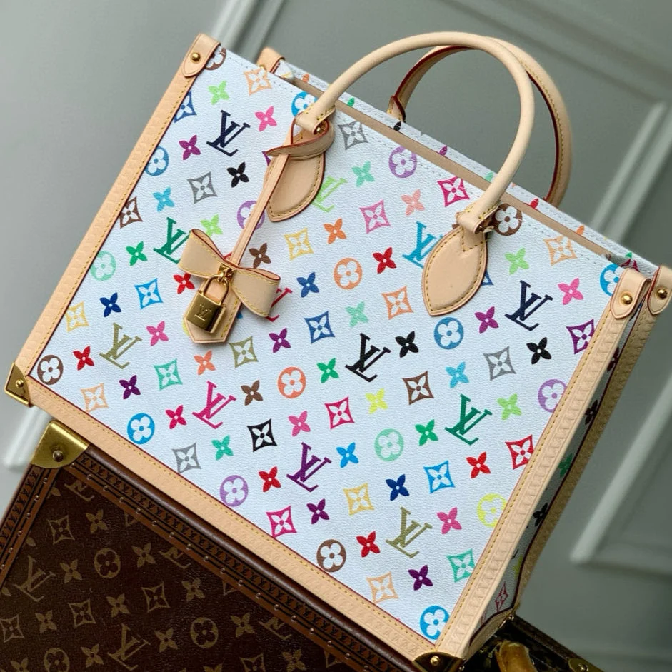 LV OnTheGo Monogram Bag Multicolor Canvas Cowhide 240930