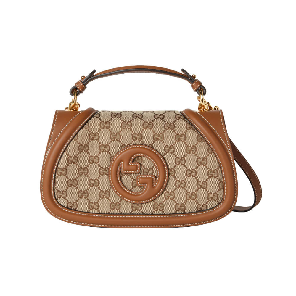 Gucci Blondie Small Top Handle Bag Brown Canvas