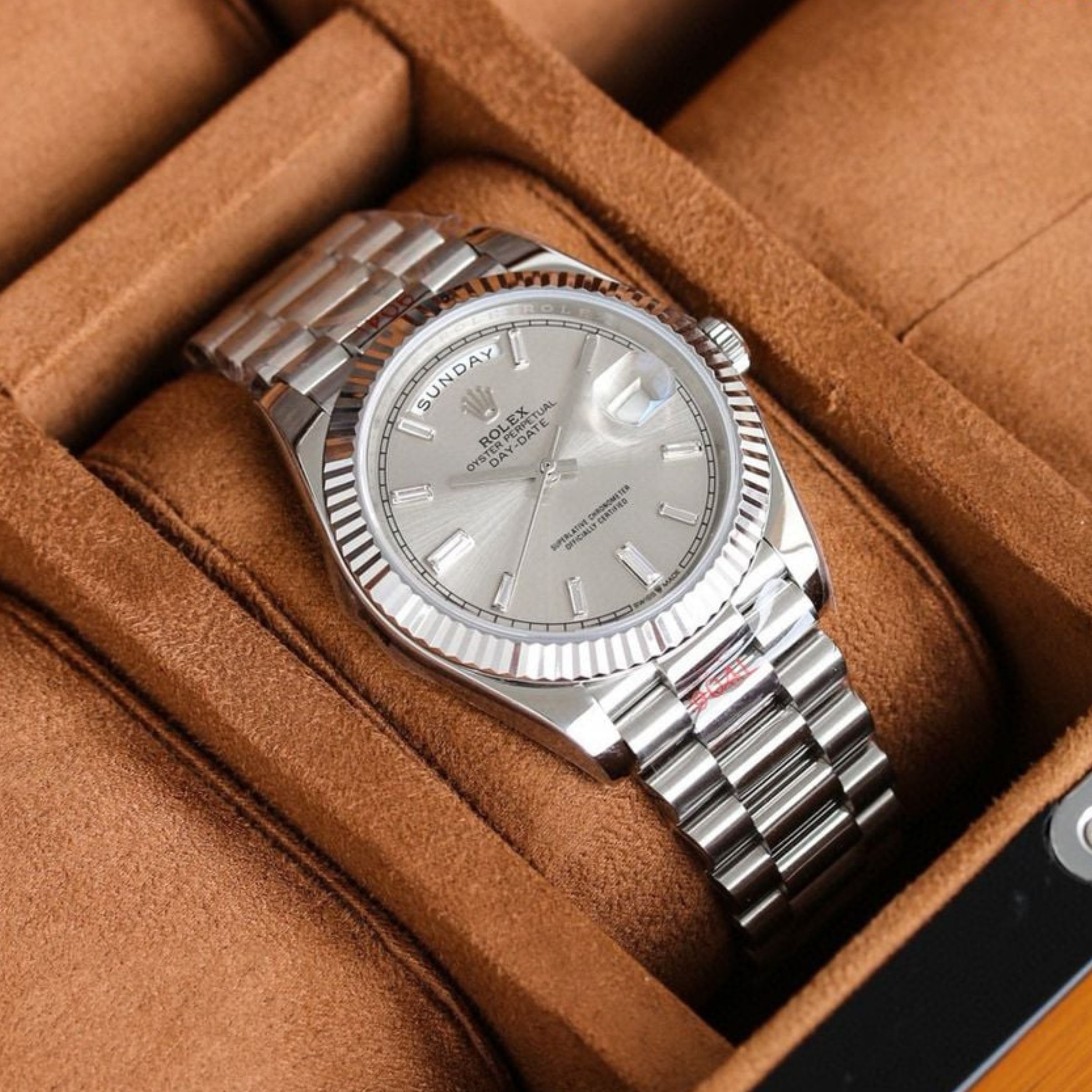 [Superclone] Rolex Day-Date 36mm Silver Dial President 128236