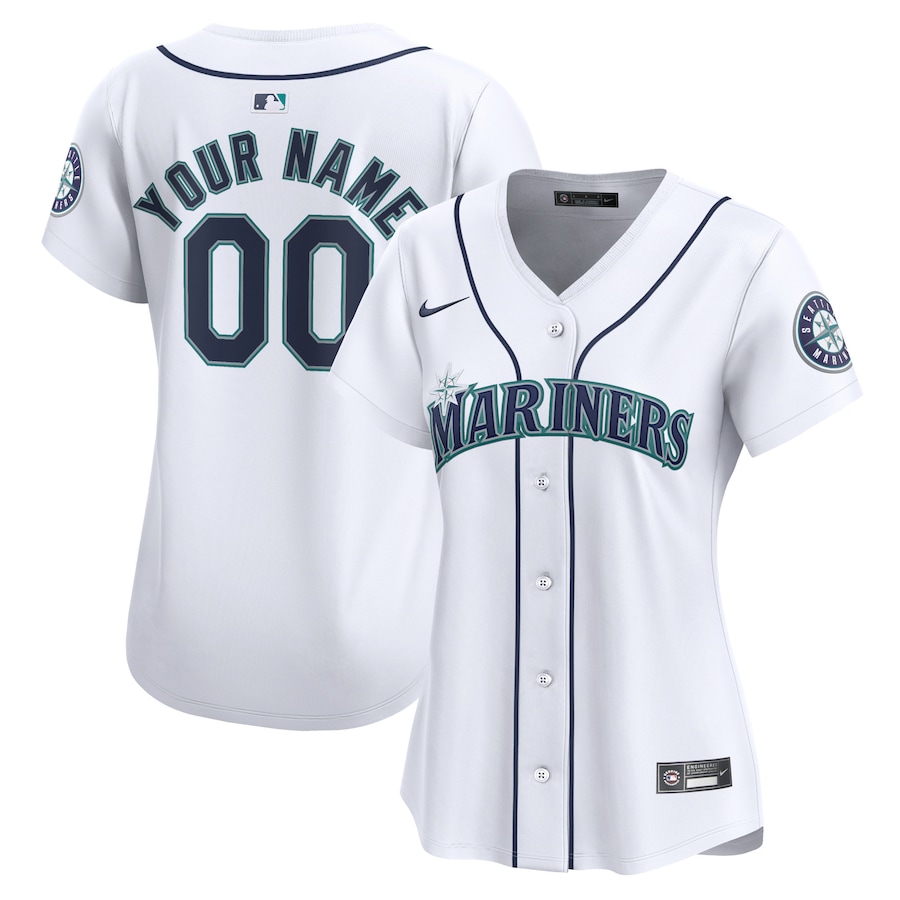 Seattle Mariners Women's Home Limited Custom Jersey White