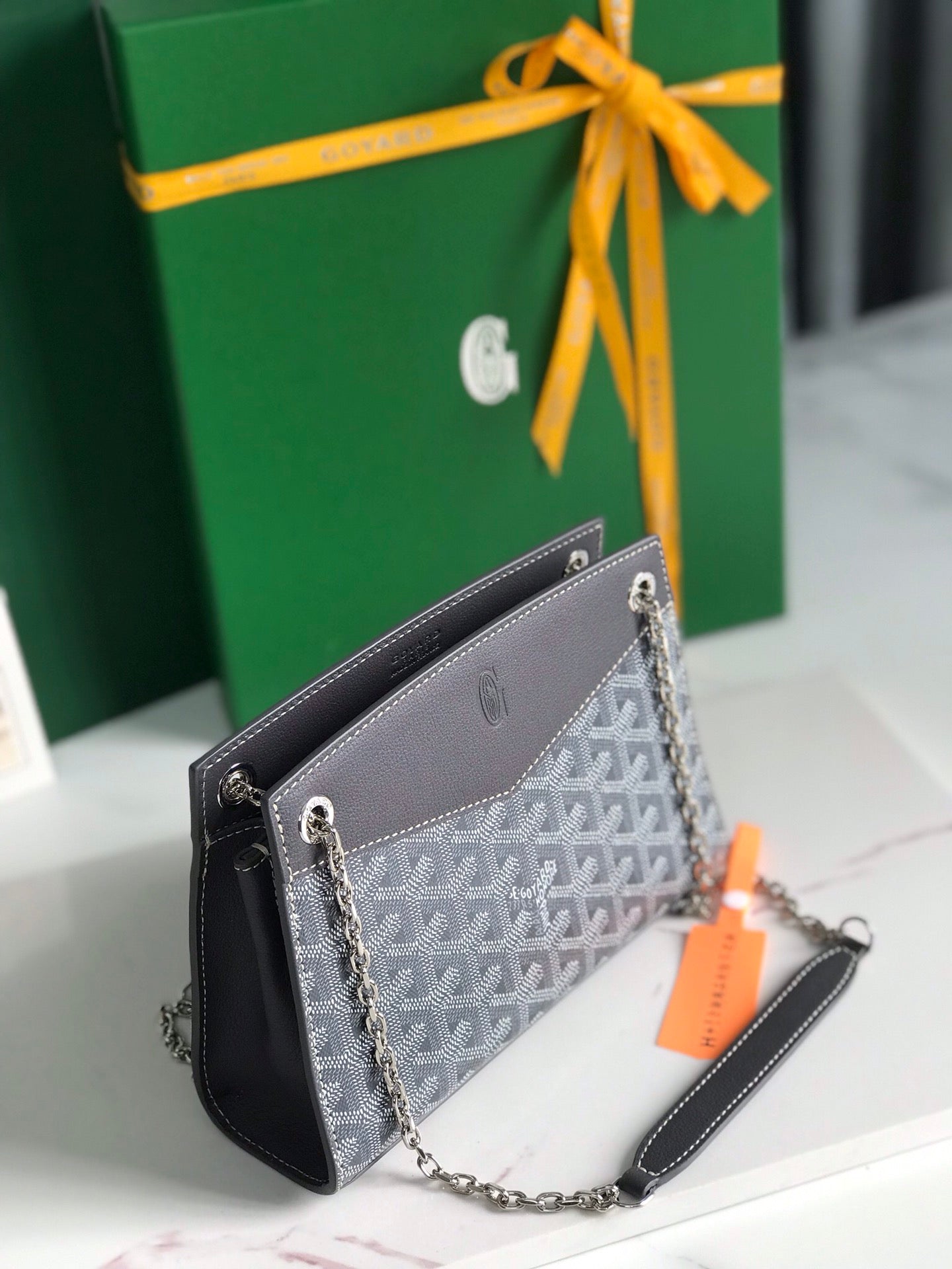 Goyard Rouette Structuré Mini Bag 21cm Grey Black Goyardine Canvas And Calfskin