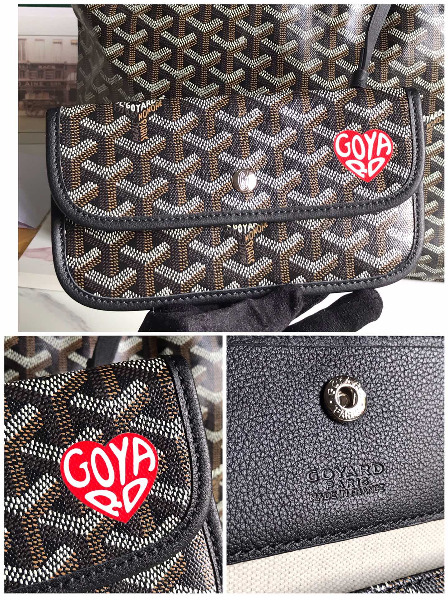 Goyard Hobo Boheme 42Cm Black Canvas