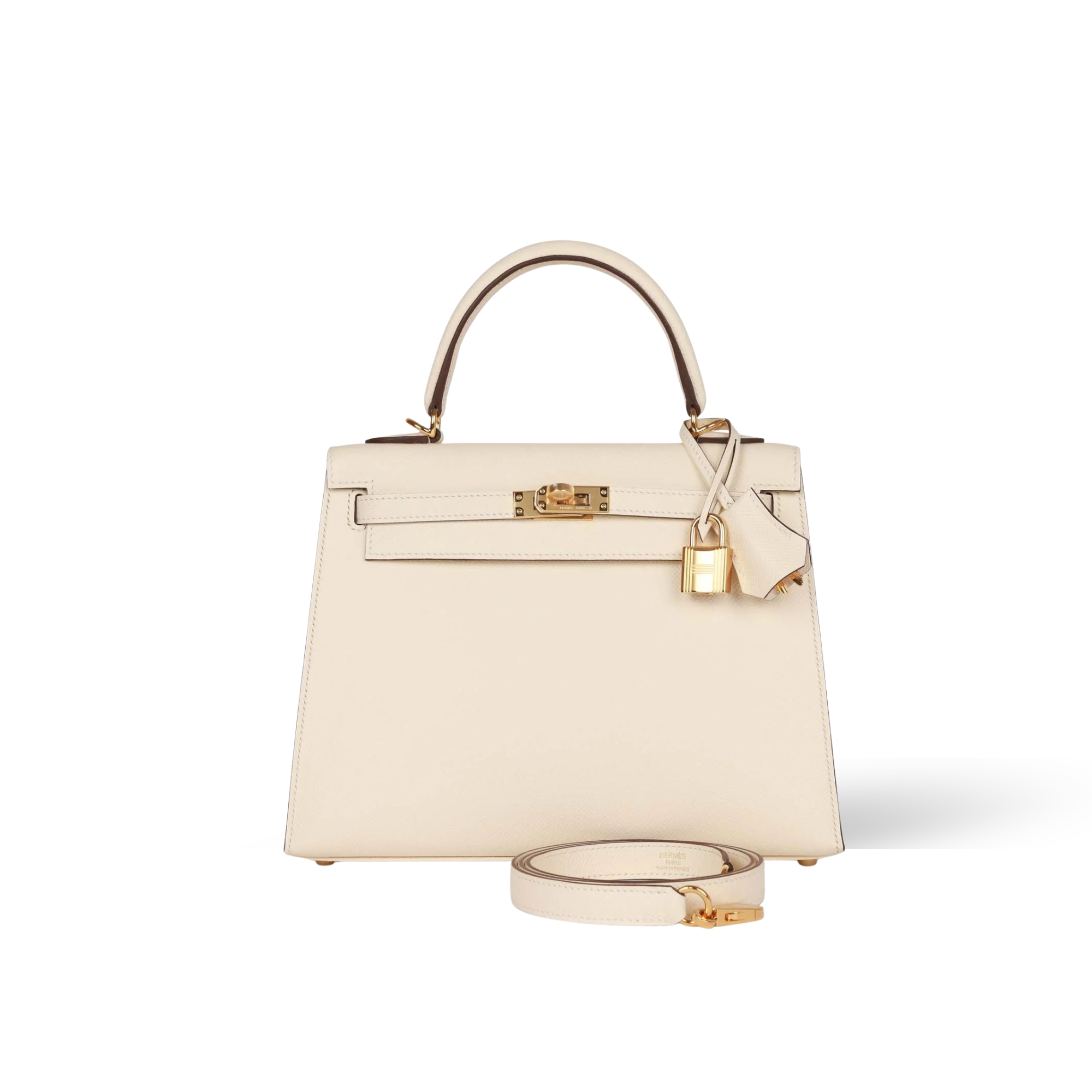 Hermes Kelly 25 Bag In Golden Nata Epsom Leather For Women 25cm/10in