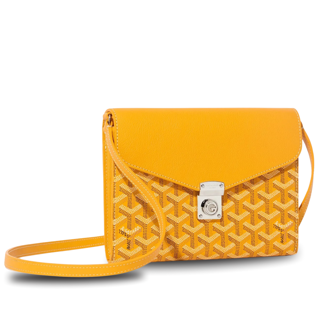 Goyard Chypre Wallet-Pouch 21 Cm Yellow Goyardine Canvas And Calfskin 21cm