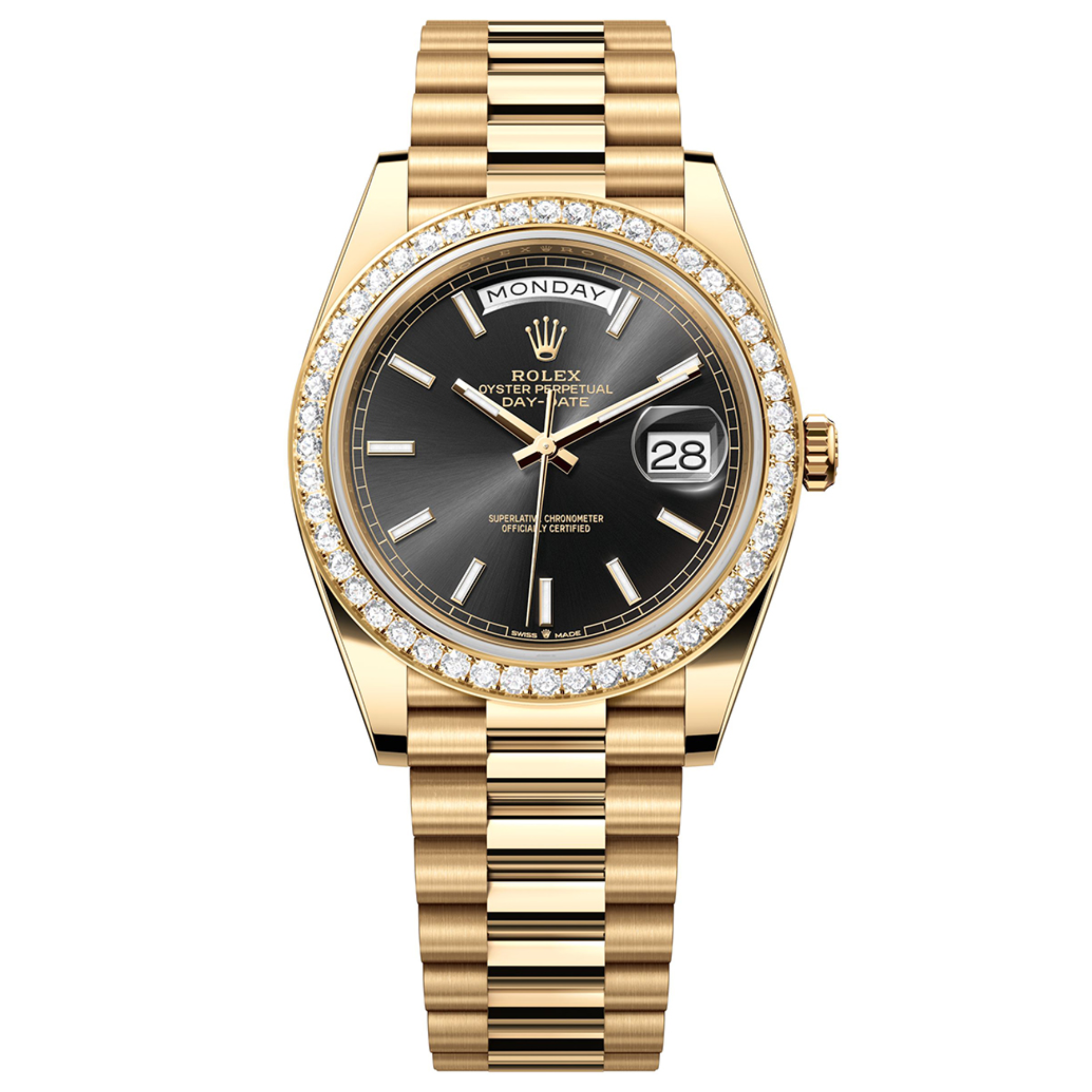 Rolex Day-Date 40 mm Bright black Dial 228348RBR