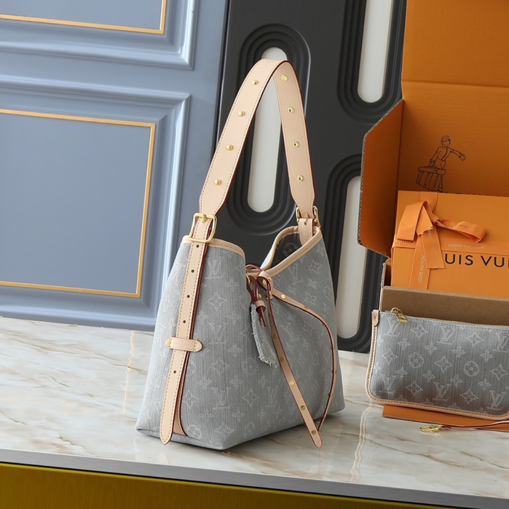 Louis Vuitton Carryall MM Monogram Denim Washed Gray 39Cm M13289