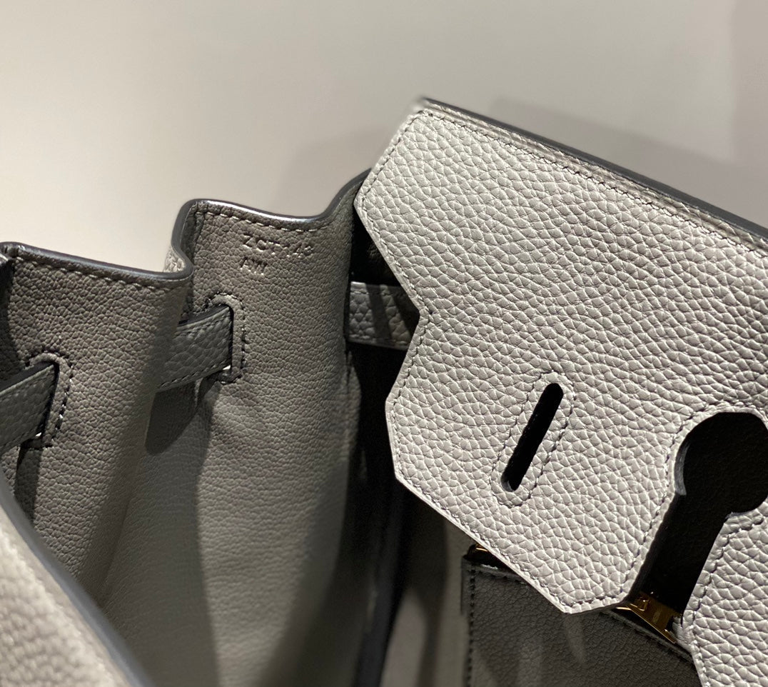 Hermes Birkin 35Cm Medium Grey Togo Leather Gold Hardware