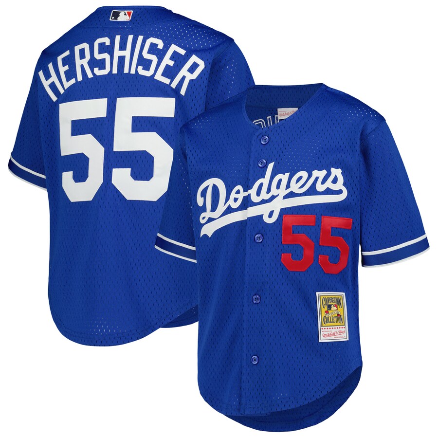 Orel Hershiser Los Angeles Dodgers Mitchell&Ness Youth Cooperstown Collection Mesh Batting Practice Jersey Royal