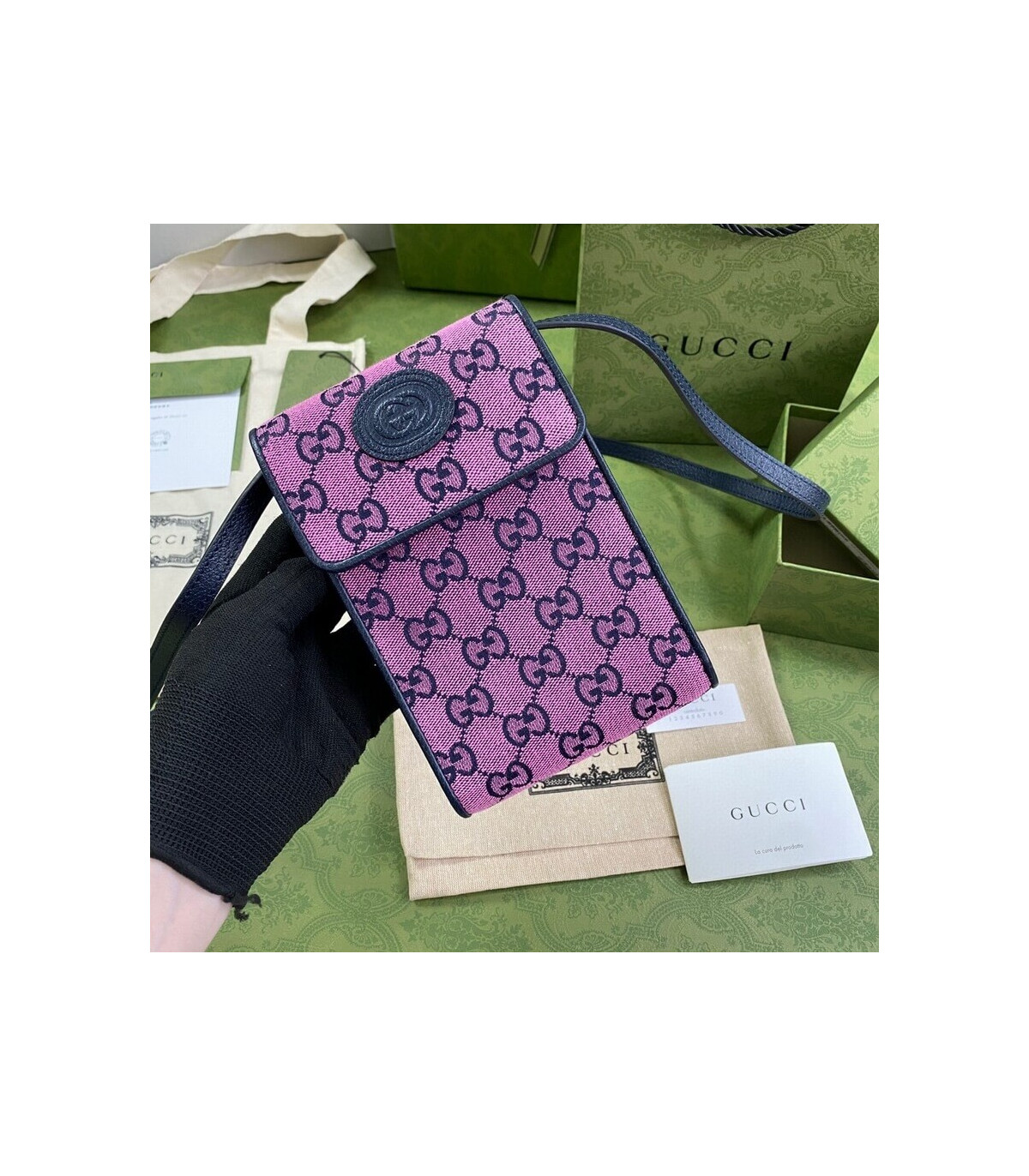 Gucci GG Multicolour Mini Bag Pink