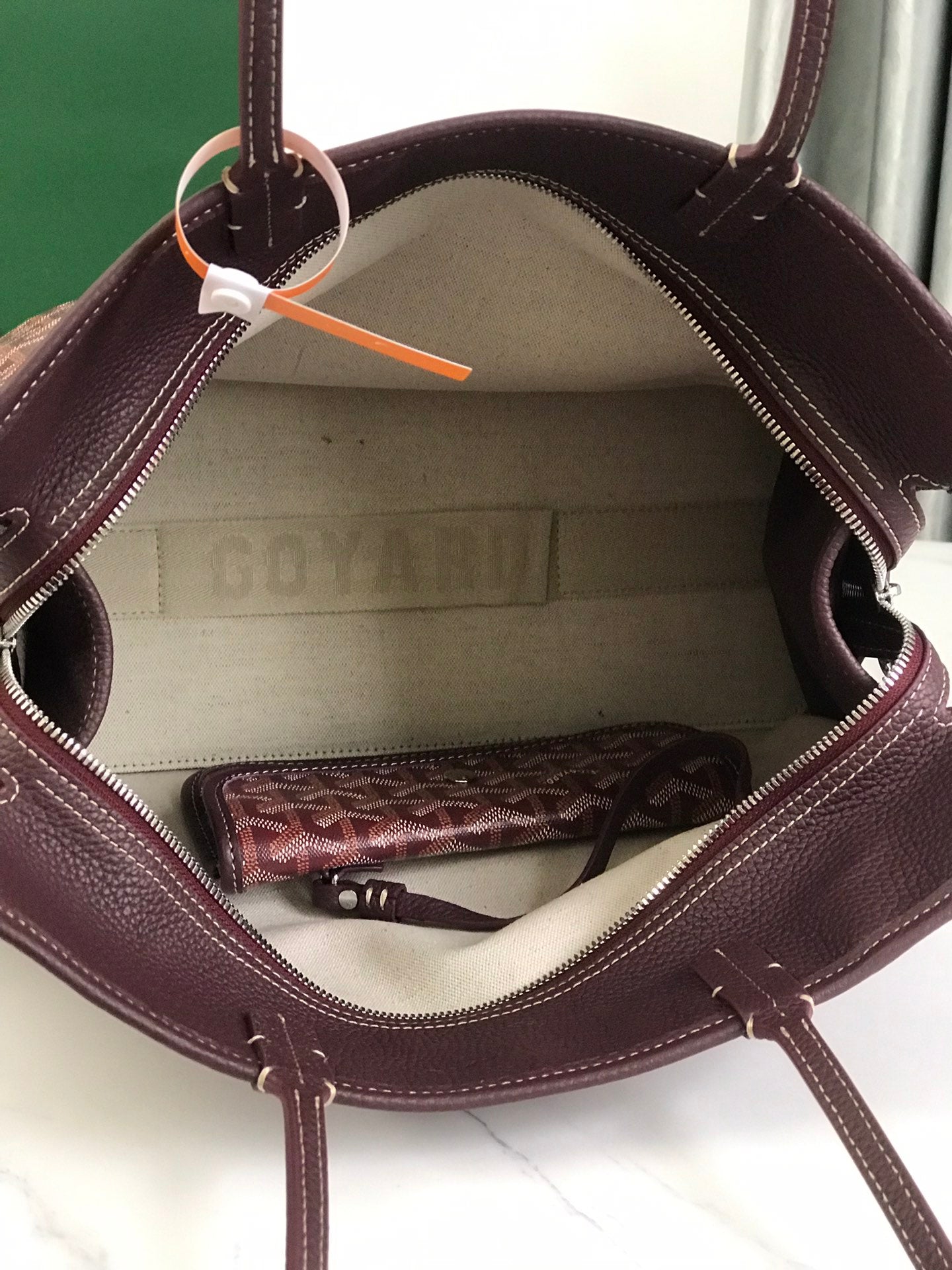 Goyard Hardy Pm Bag 40 Cm Brown Goyardine Canvas And Taurillon Leather Trim