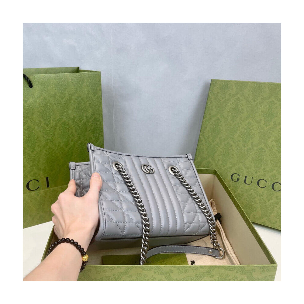 Gucci GG Marmont Small Tote Bag Grey