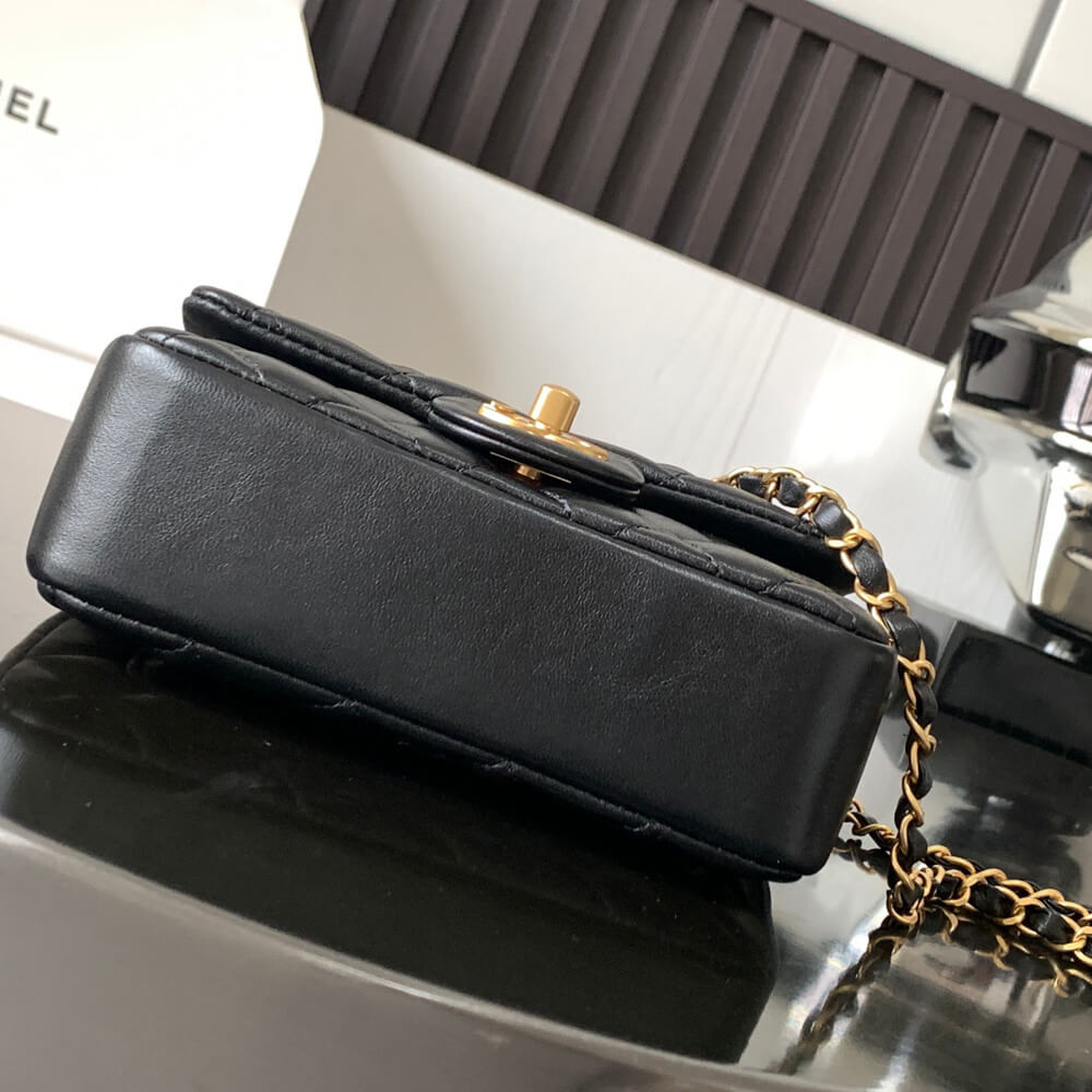 Chanel Mini Flap Bag with Pearl Top Handle Chain