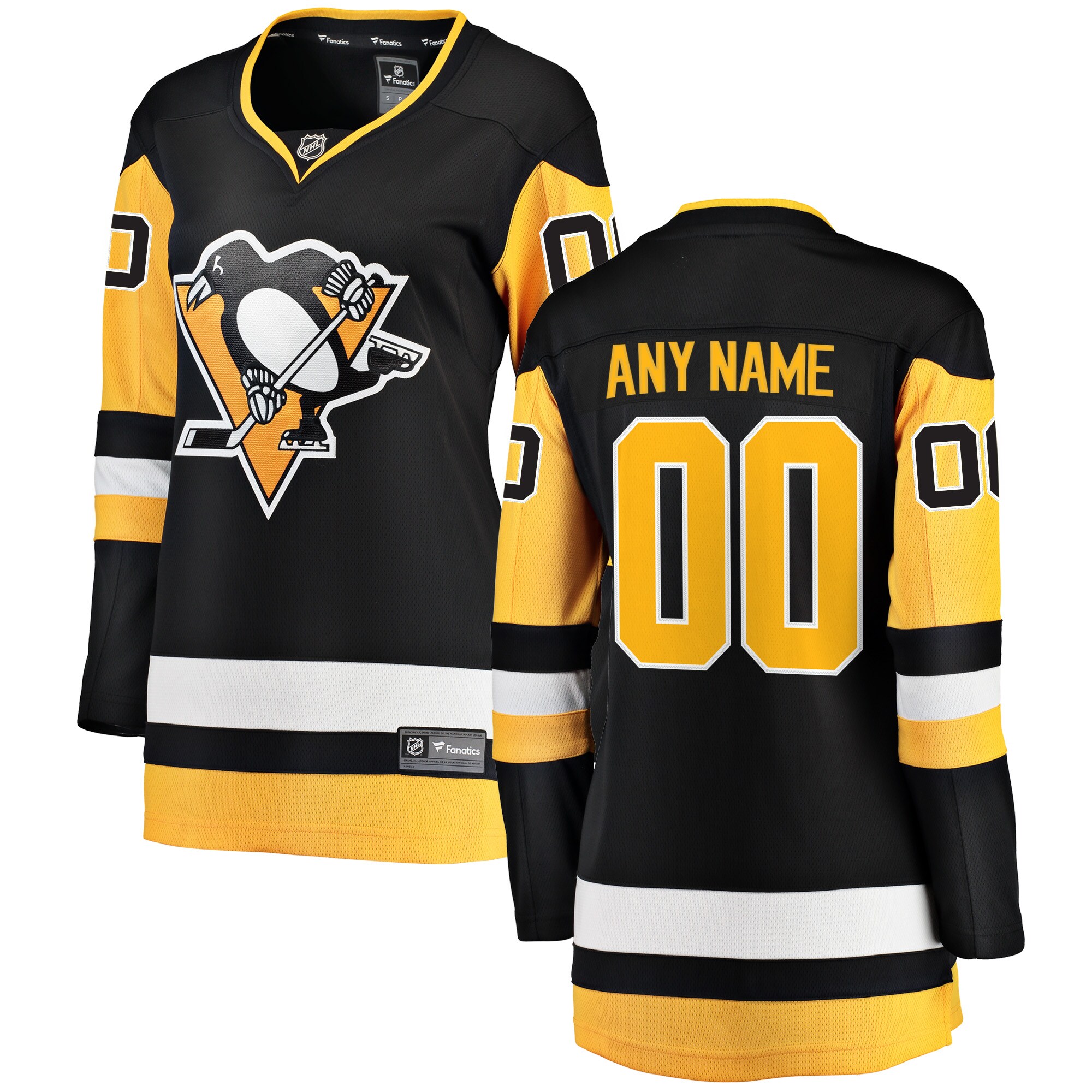 Pittsburgh Penguins Fanatics Women’s Home Breakaway Custom Jersey – Black