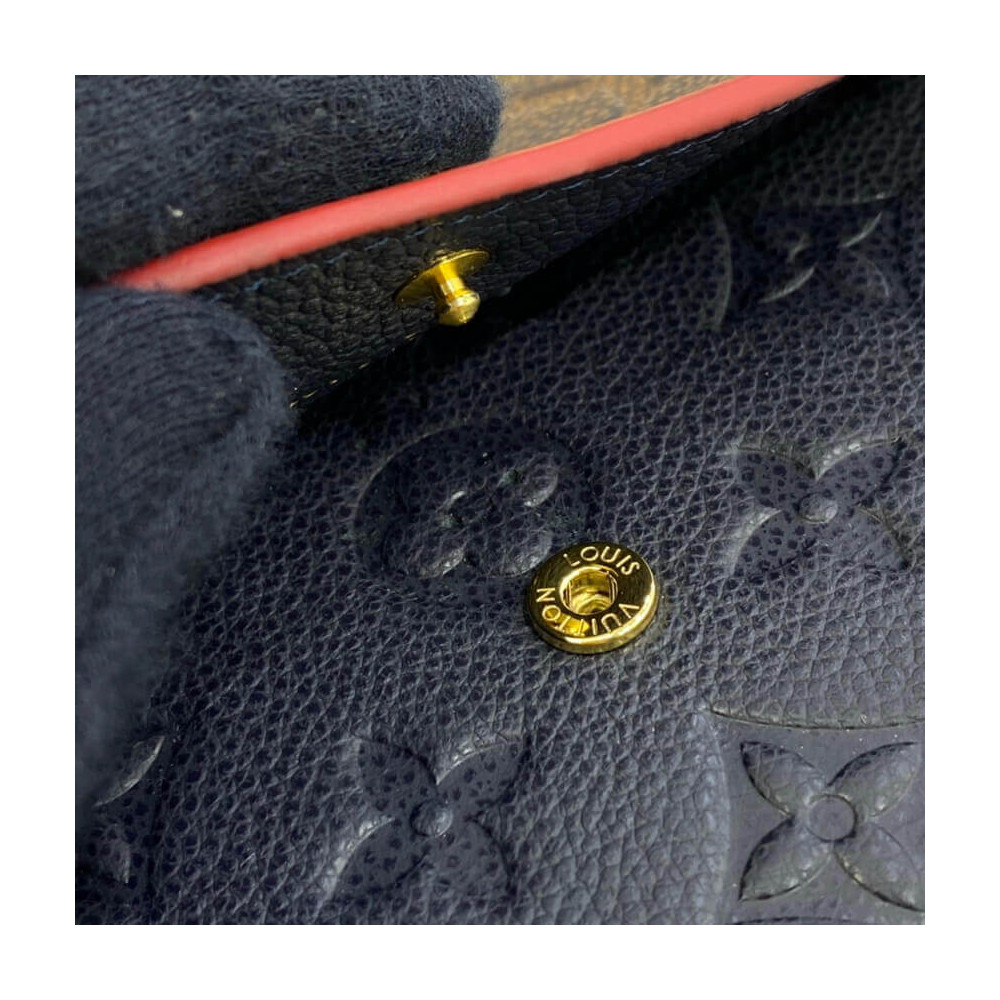 Louis Vuitton Monogram Empreinte Emilie Wallet Marine Rouge