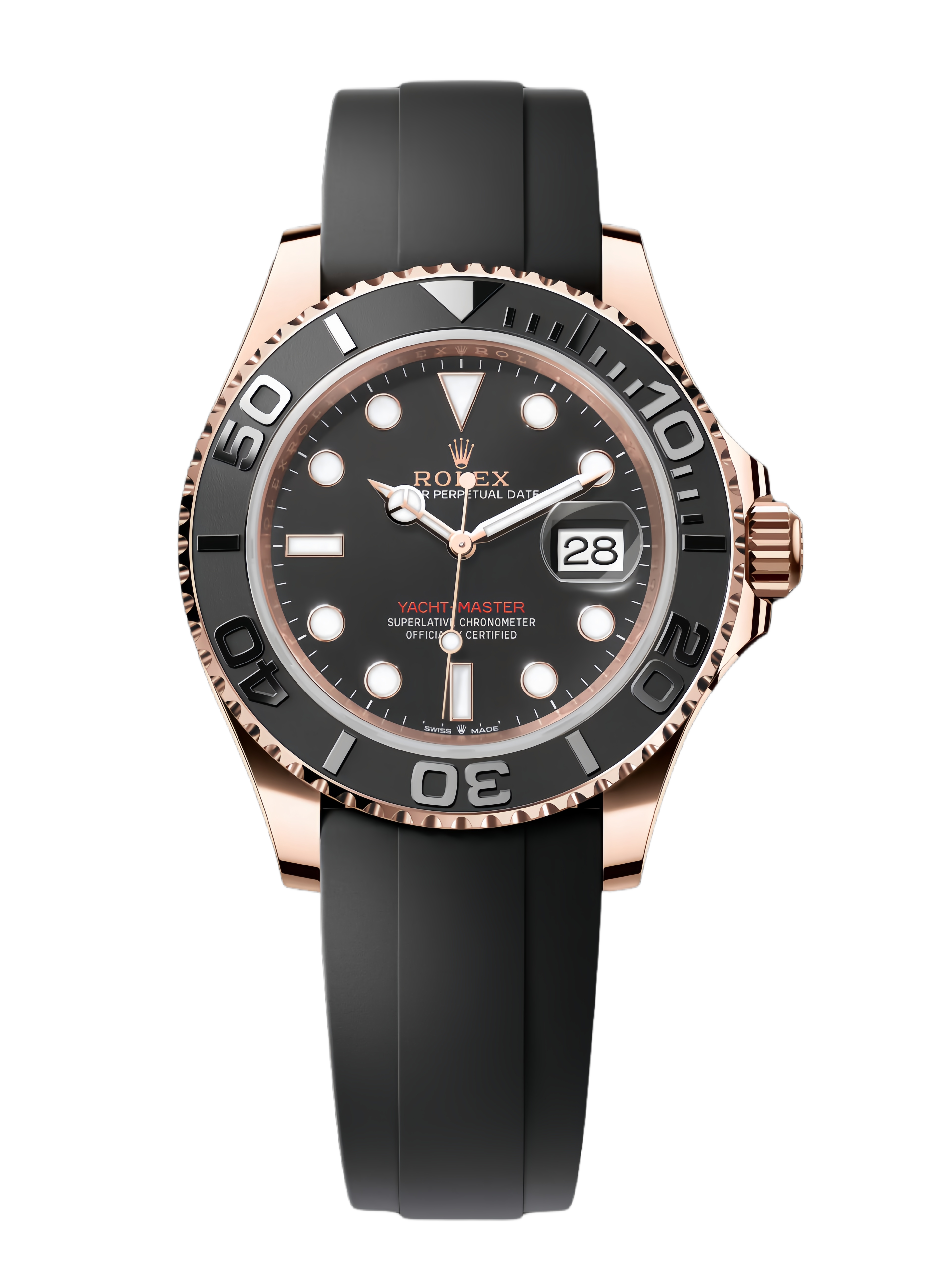 【Super Clone】Rolex Yacht-Master 126655 40mm Automatic Black Dial 18kt Everose Gold Watch