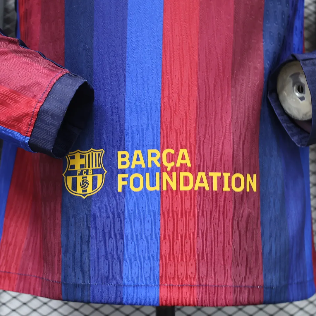 2026/27 La Liga Barcelona Team Home Football Jersey Player Version Long Sleeves - JerseyFun