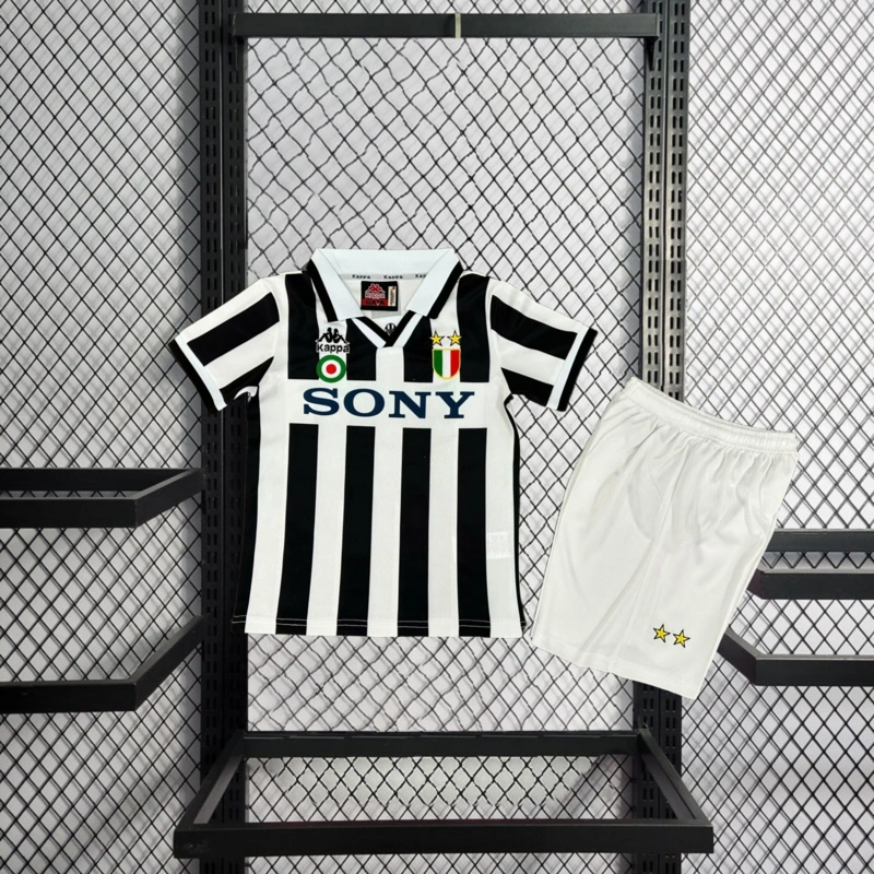 Retro KIDS 1995-97 KIDS Juventus Home Del Piero Lombardo Vialli Conte Di Livio ZIDANE Football jersey retro
