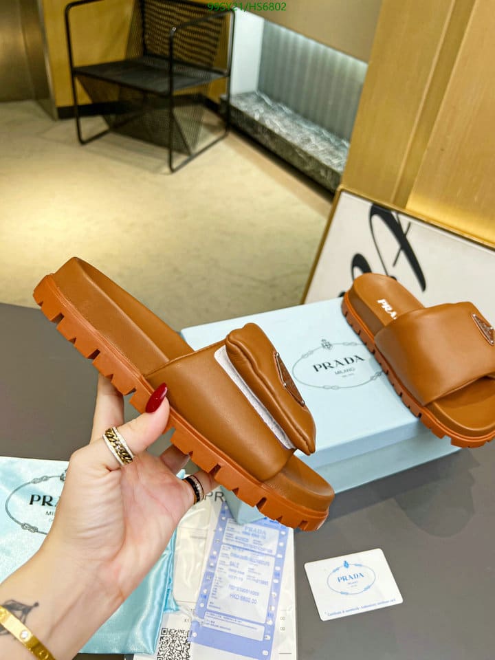 Prada Soft Padded Nappa Leather Slides Brown
