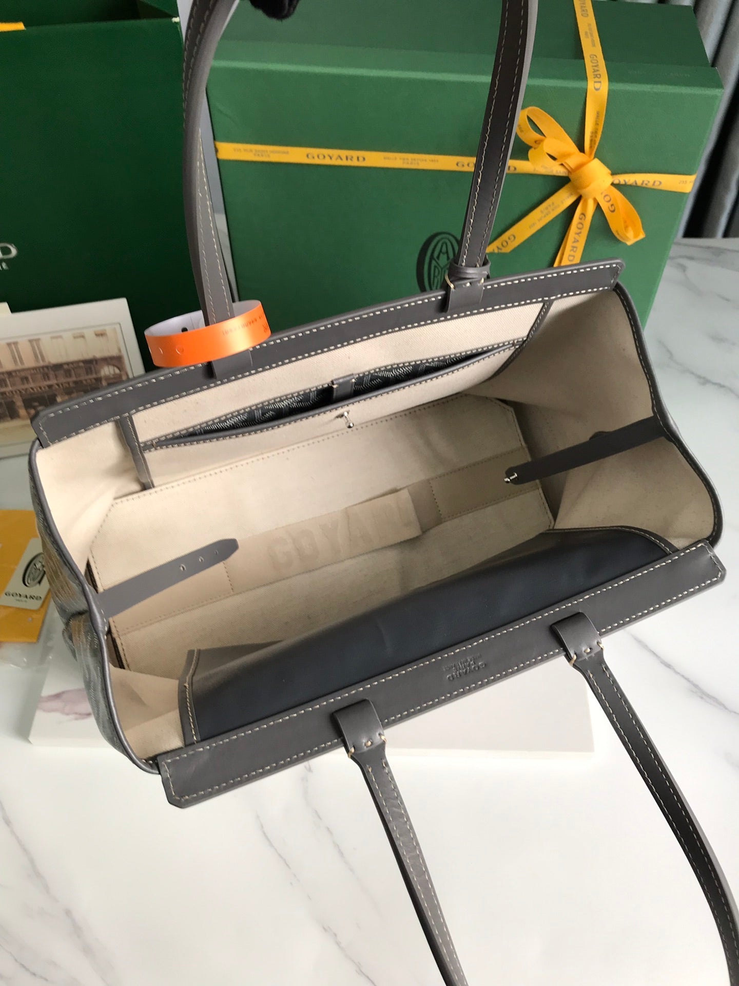Goyard Bellechasse Biaude Pm Bag 36cm Gray Goyardine Canvas And Calfskin Trim