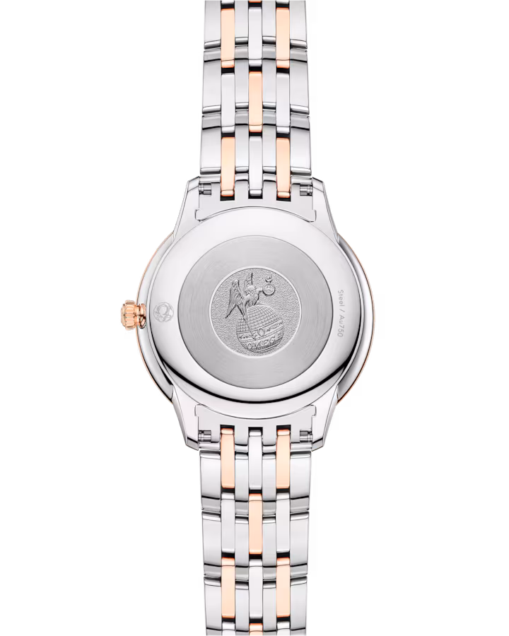 Omega De Ville Prestige 30 mm White Dial Stainless Steel and Sedna™ 18k Rose Gold Bracelet 434.20.30.60.05.001