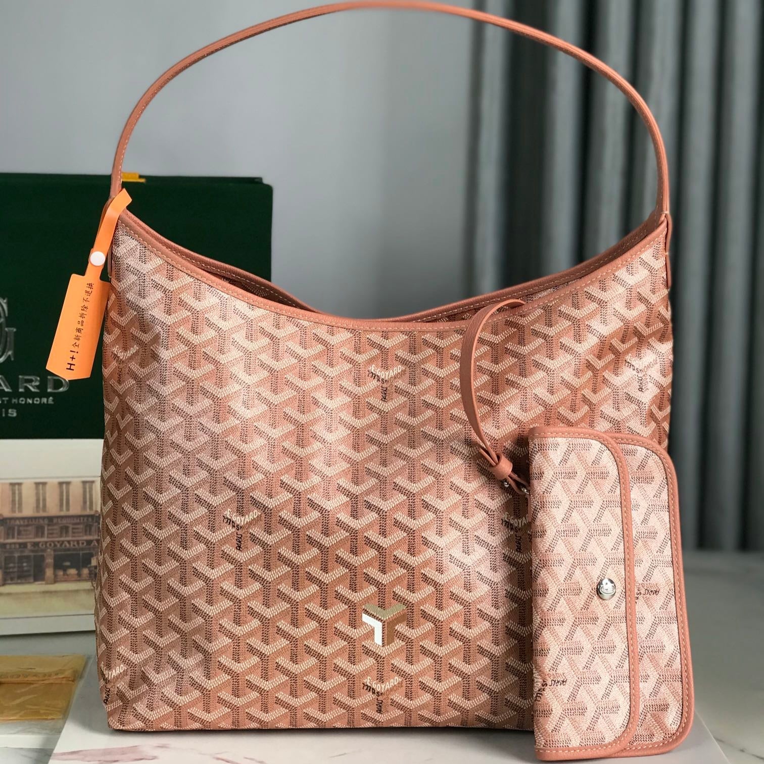 Goyard Hobo Bohème 42 Cm Manhattan Pink Goyardine Canvas And Lambskin