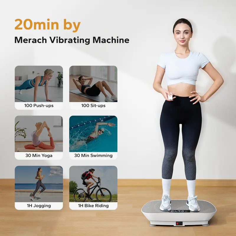 MERACH Lymphatic Drainage Vibration Plate - 400LBS Max Load