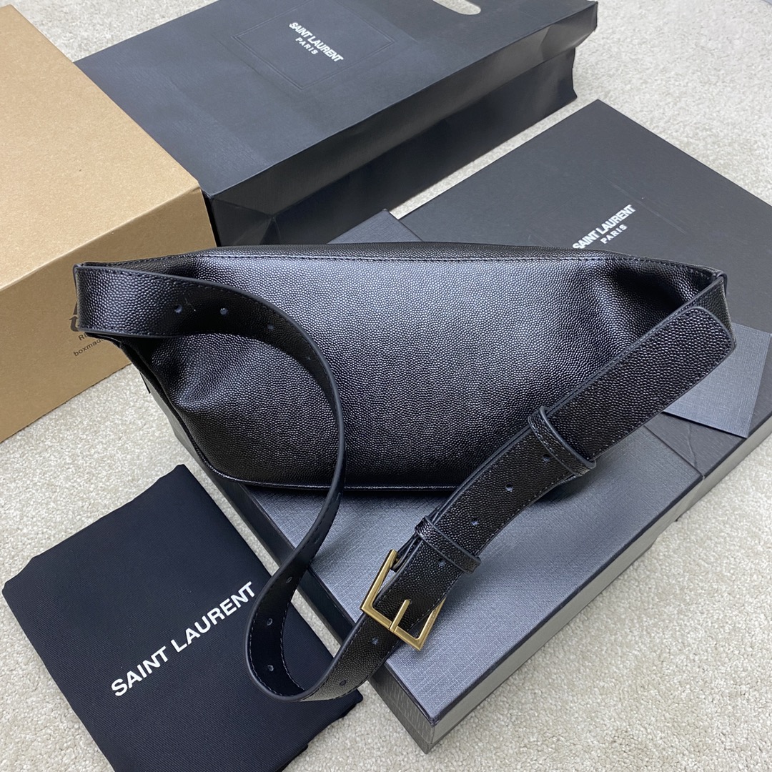 Black Pebble Texture/Gold (Waist Bag)