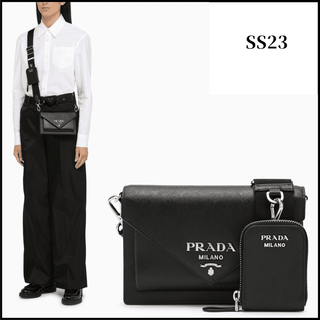 Prada Saffiano Leather Mini Envelope Bag 20cm/ 7.9in